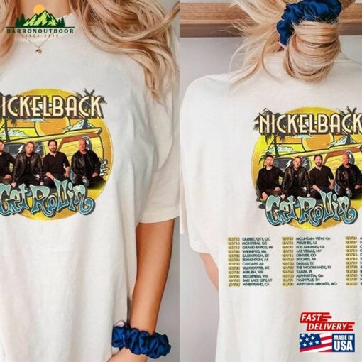 Nickelback Get Rollin’ Tour 2023 T-Shirt Rock Band Concert Shirt Graphic Hoodie Classic