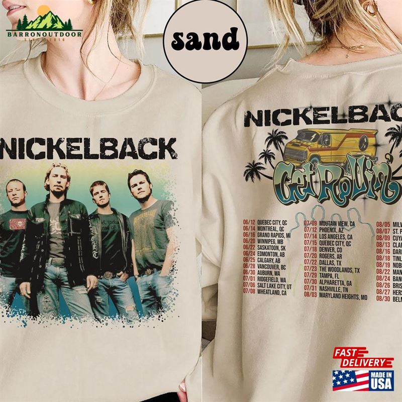 Nickelback Music Shirt Merch Vintage Get Rollin'tour 2023 Tickets Album Graphic Tee 90S Unisex Classic Nickelback Music Shirt Merch Vintage Get Rollin'tour 2023 Tickets Album Graphic Tee 90S Unisex Classic