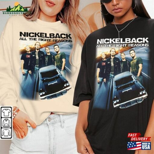 Nickelback Music Shirt Vintage Get Rollin’tour 2023 Tickets Album All The Right Reasons Classic Sweatshirt