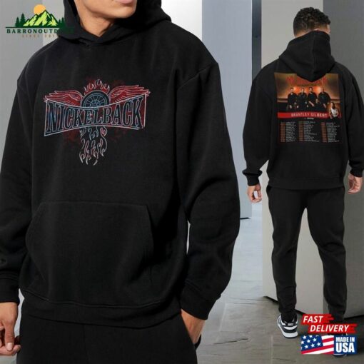 Nickelback Spring Summer 2023 Get Rollin’north Tour Shirt Vintage Nick Lebacks Band Hoodie T-Shirt
