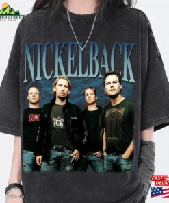 Nickelback Vintage Washed Shirt Rock Band Homage Graphic Unisex T Shirt Bootleg Retro 90 Hoodie 1
