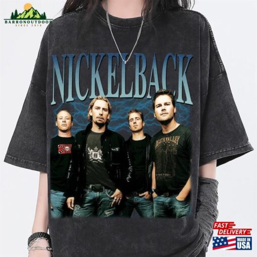 Nickelback Vintage Washed Shirt Rock Band Homage Graphic Unisex T-Shirt Bootleg Retro 90 Hoodie