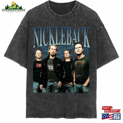 Nickelback Vintage Washed Shirt Rock Band Homage Graphic Unisex T-Shirt Bootleg Retro 90 Hoodie