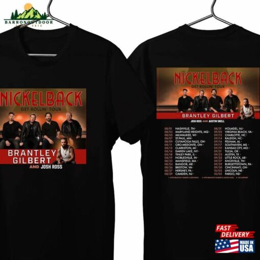 Nickelback With Brantley Gilbert Tour 2023 World Music Get Rollin Classic Hoodie