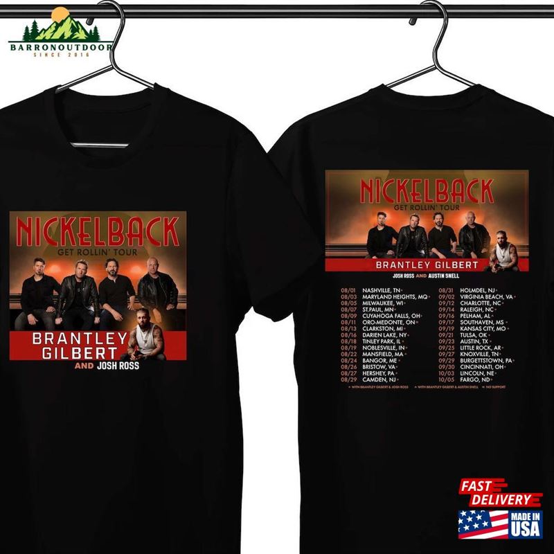Nickelback With Brantley Gilbert Tour 2023 World Music Get Rollin Hoodie T-Shirt Nickelback With Brantley Gilbert Tour 2023 World Music Get Rollin Hoodie T-Shirt