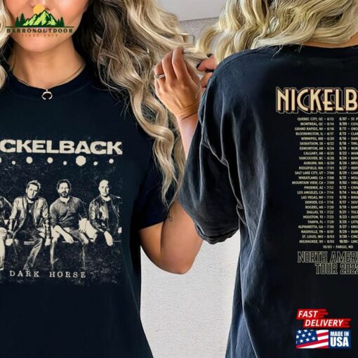 Nickelback With Brantley Gilbert Tour 2023 World Music Merch Vintage Get Rollin T-Shirt Unisex