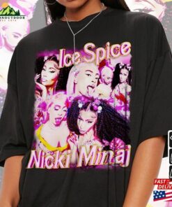 Nicki Minaj X Ice Spice Vintage Rap Shirt Homage Barbie World 90S Y2k Sweatshirt Unisex T Shirt 1