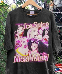 Nicki Minaj X Ice Spice Vintage Rap Shirt Homage Barbie World 90S Y2k Sweatshirt Unisex T-Shirt 1 Nicki Minaj X Ice Spice Vintage Rap Shirt Homage Barbie World 90S Y2k Sweatshirt Unisex T Shirt 2