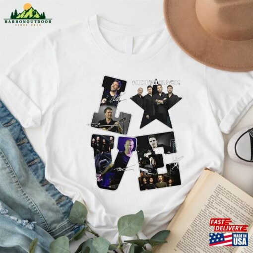 Nickleback Love Autograph T-Shirt Get Rollin Tour Shirt Rock Band Sweatshirt