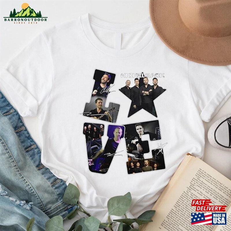Nickleback Love Autograph T-Shirt Get Rollin Tour Shirt Rock Band Sweatshirt Nickleback Love Autograph T-Shirt Get Rollin Tour Shirt Rock Band Sweatshirt
