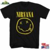 Nirvana Yellow Happy Face Black T-Shirt Sweatshirt Unisex