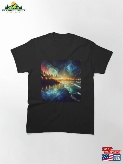Nocturnal Tranquility Moody Coastal Scenery At Night Classic T-Shirt Hoodie