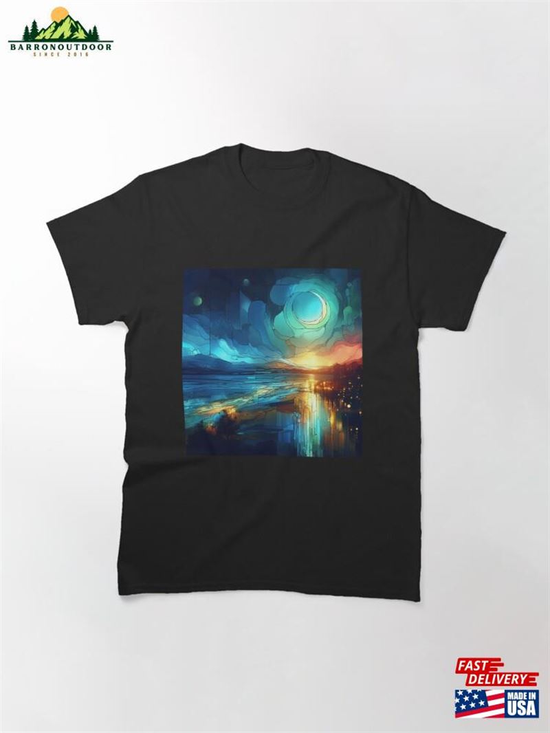 Nocturnal Tranquility Moody Coastal Scenery At Night Classic T-Shirt Sweatshirt Nocturnal Tranquility Moody Coastal Scenery At Night Classic T-Shirt Sweatshirt