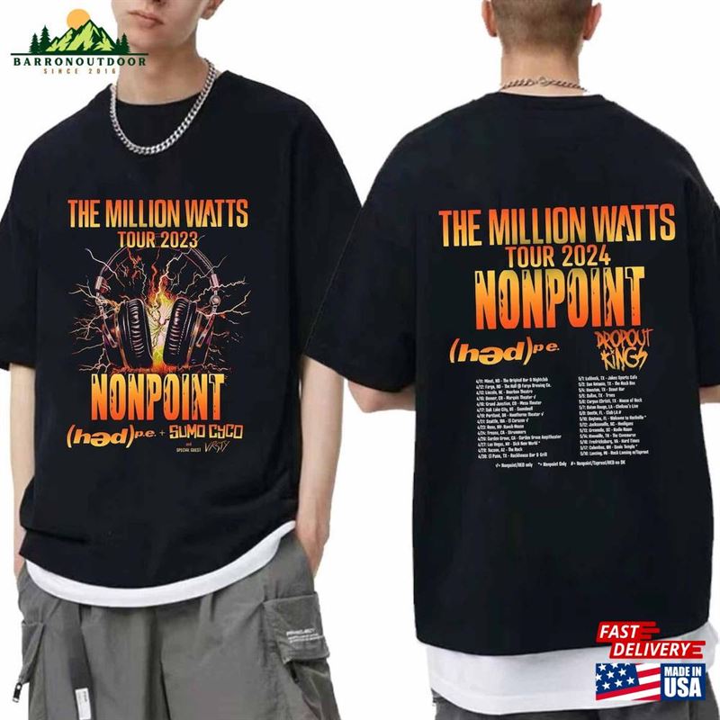 Nonpoint The Million Watts Tour 2024 Shirt Band Fan Concert Unisex Classic Nonpoint The Million Watts Tour 2024 Shirt Band Fan Concert Unisex Classic