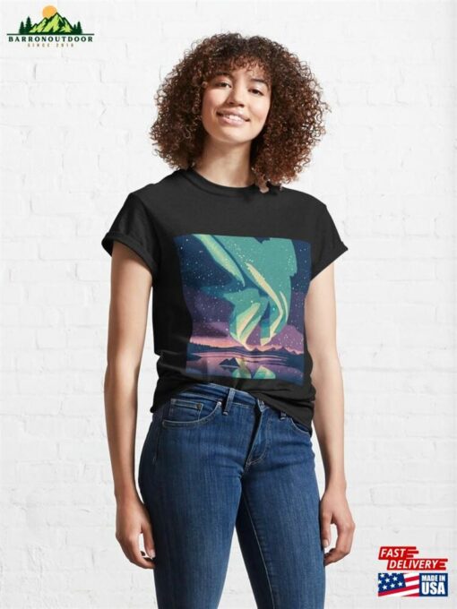 Northern Lights In The Starry Sky Classic T-Shirt Unisex