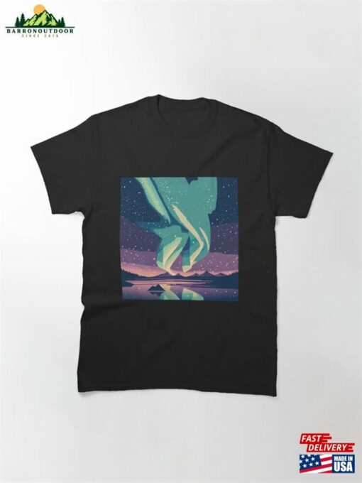 Northern Lights In The Starry Sky Classic T-Shirt Unisex