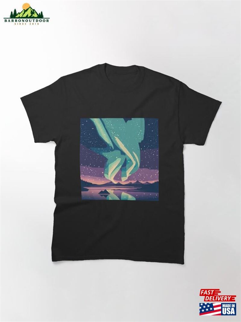 Northern Lights In The Starry Sky Classic T-Shirt Unisex Northern Lights In The Starry Sky Classic T-Shirt Unisex