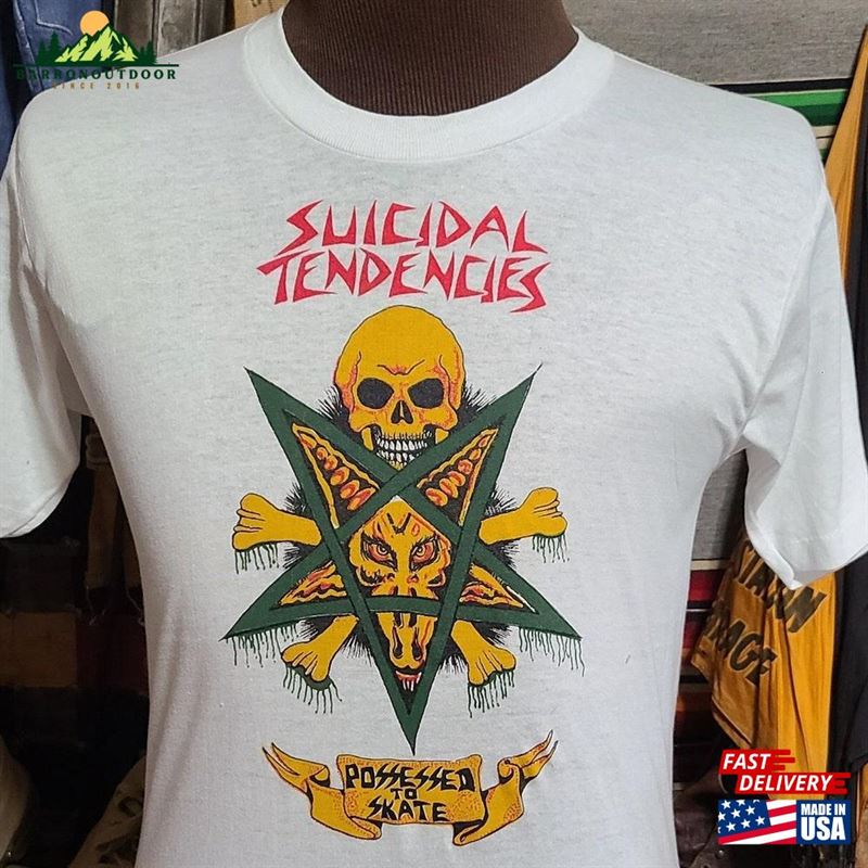 Nos Vintage 1987 Suicidal Tendencies Possessed To Skate Rare Concert Tour Music Fan Band Tee T Shirt Hoodie Unisex Nos Vintage 1987 Suicidal Tendencies Possessed To Skate Rare Concert Tour Music Fan Band Tee T Shirt Hoodie Unisex