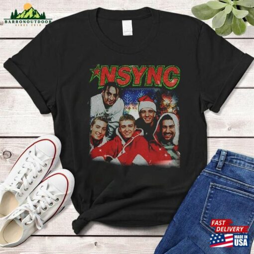 Nsync Christmas Music Shirt Bootleg Boy Band Vintage 90S Sweatshirt Unisex Hoodie