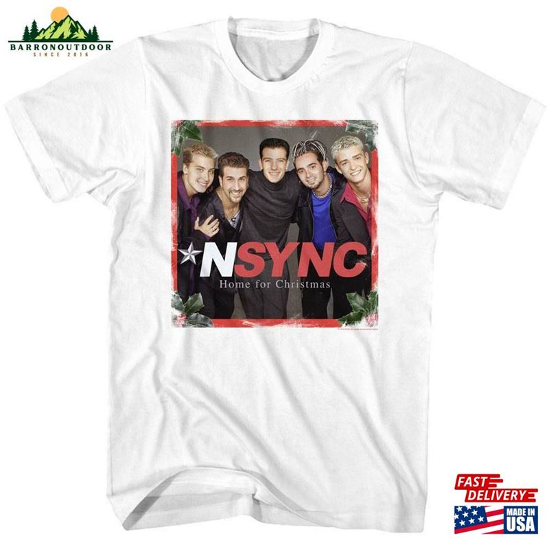 Nsync Home For Christmas White Adult T-Shirt Sweatshirt Classic Nsync Home For Christmas White Adult T-Shirt Sweatshirt Classic