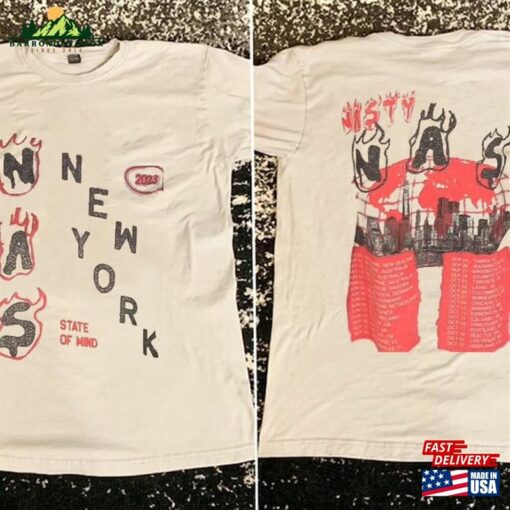 Ny State Of Mind Tour 2023 Tee Nas Wu Tang Clan Merch Concert T-Shirt Hoodie
