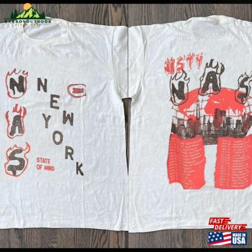 Ny State Of Mind Tour 2023 Tee Nas Wu Tang Clan Merch Concert T-Shirt Hoodie