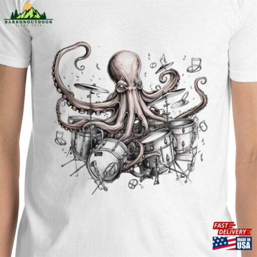 Octopus Drummer Men’s T-Shirt Gifts For Drummers Amp Musicians Sweatshirt Unisex