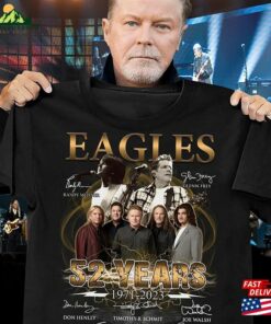 Official Eagles Band 52 Years Anniversary 1971 2023 Signatures Shirt Concert Music Tour Hoodie Unisex