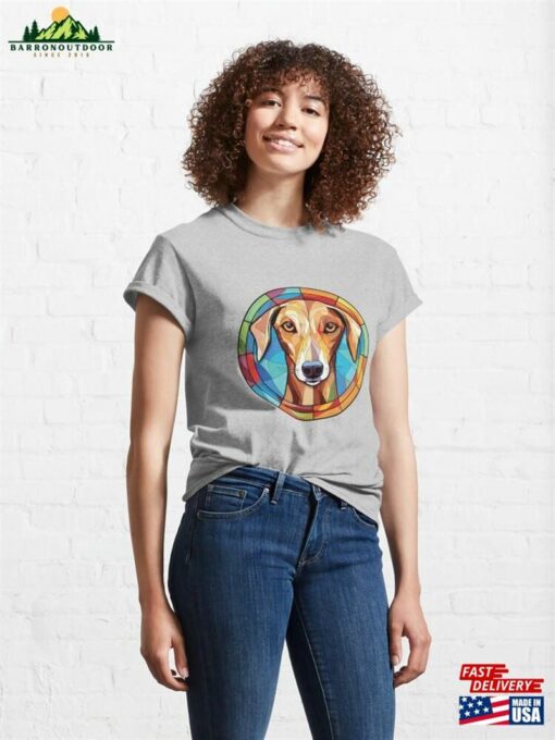 Old Croatian Sighthound Dog Breed Colorful Watercolor Illustration Classic T-Shirt Unisex Hoodie