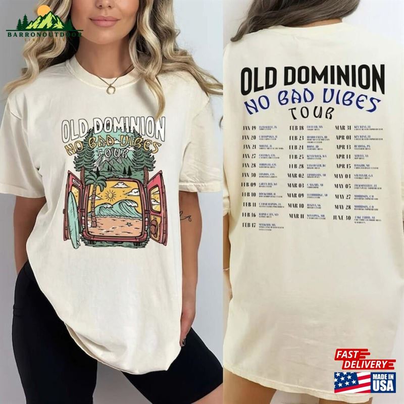 Old Dominion No Bad Vibes Tour 2023 Shirt Concert Both Sides Music Classic Hoodie Old Dominion No Bad Vibes Tour 2023 Shirt Concert Both Sides Music Classic Hoodie