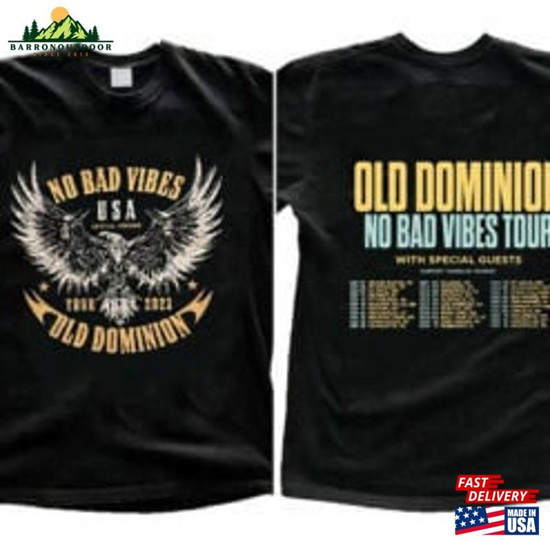 Old Dominion No Bad Vibes Tour 2023 Shirt Concert Both Sides Music Classic Unisex Old Dominion No Bad Vibes Tour 2023 Shirt Concert Both Sides Music Classic Unisex