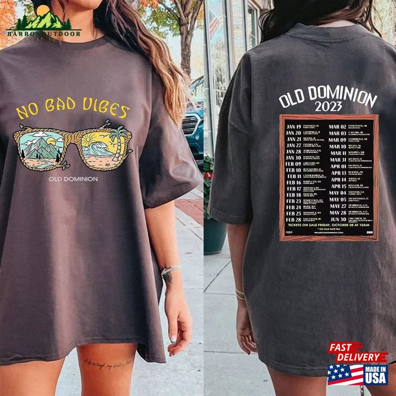 Old Dominion No Bad Vibes Tour 2023 Shirt Concert Both Sides Music Sweatshirt Hoodie Old Dominion No Bad Vibes Tour 2023 Shirt Concert Both Sides Music Sweatshirt Hoodie