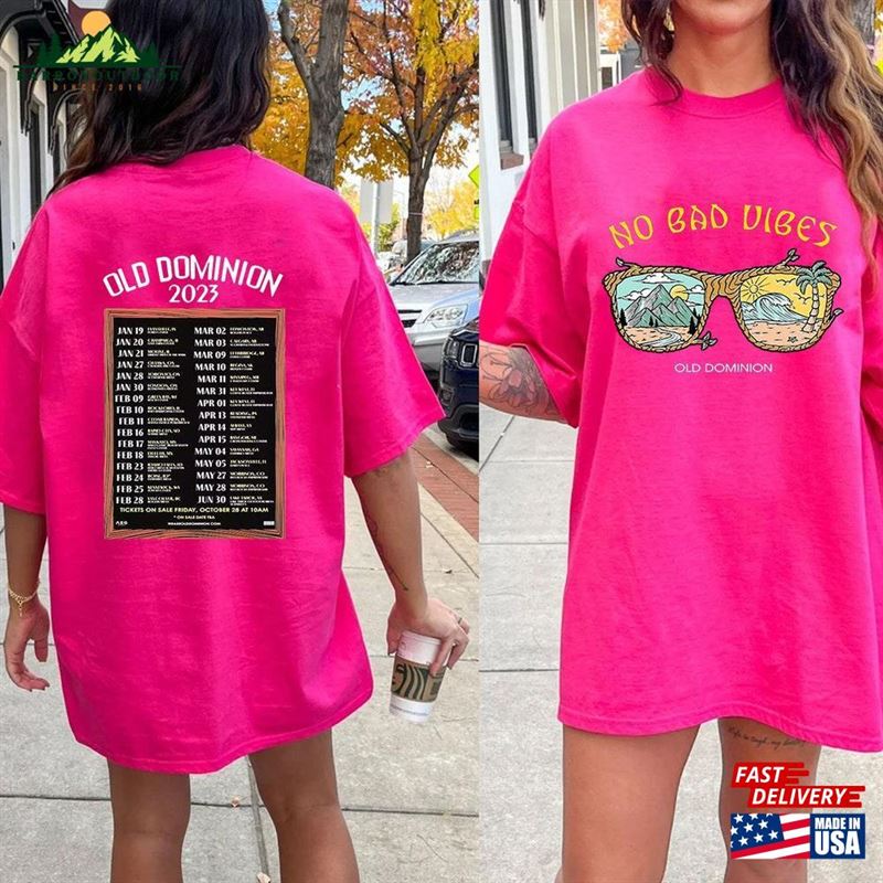 Old Dominion No Bad Vibes Tour 2023 Shirt Concert Both Sides Music Sweatshirt Hoodie Old Dominion No Bad Vibes Tour 2023 Shirt Concert Both Sides Music Sweatshirt Hoodie