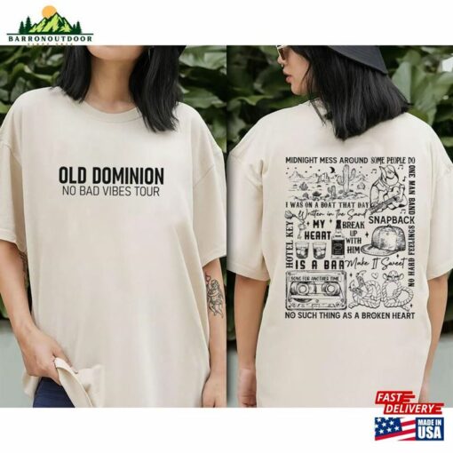 Old Dominion No Bad Vibes Tour 2023 Shirt Concert Both Sides Music Sweatshirt Unisex