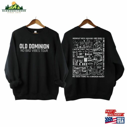 Old Dominion No Bad Vibes Tour 2023 Shirt Concert Both Sides Music Sweatshirt Unisex