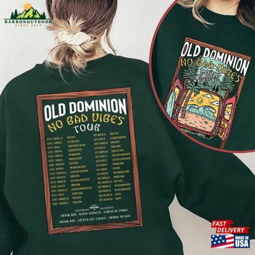 Old Dominion No Bad Vibes Tour 2023 T-Shirt Country Music Concert Tee Classic