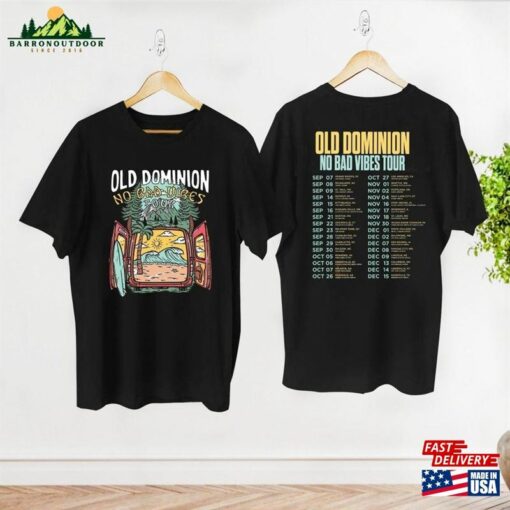 Old Dominion Tour 2023 Merch No Bad Vibes Shirt Graphic Band Classic Hoodie