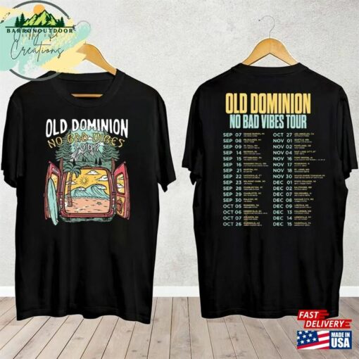 Old Dominion Tour 2023 Shirt No Bad Vibes Graphic Band T-Shirt Sweatshirt