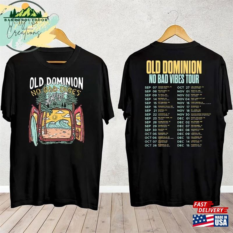 Old Dominion Tour 2023 Shirt No Bad Vibes Graphic Band T-Shirt Sweatshirt Old Dominion Tour 2023 Shirt No Bad Vibes Graphic Band T-Shirt Sweatshirt