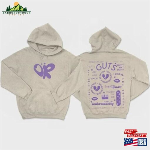 Olivia Guts Tour Track List Aesthetic Sweatshirt Rodrigo Merch Teenager Girl Gifts Unisex T-Shirt