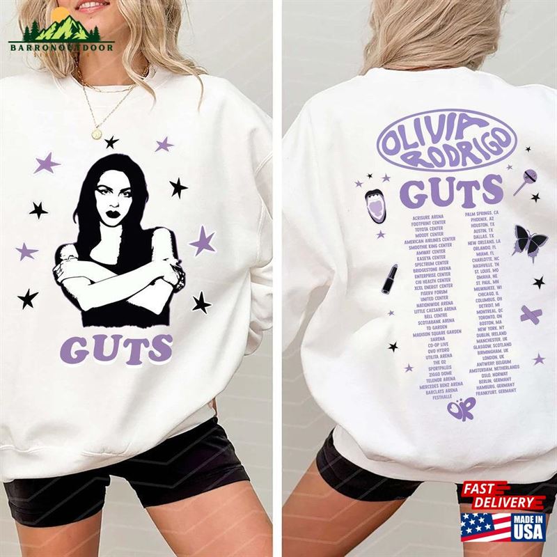 Olivia Rodrigo Guts Shirt Merch Tour 2024 Sweatshirt Unisex Olivia Rodrigo Guts Shirt Merch Tour 2024 Sweatshirt Unisex