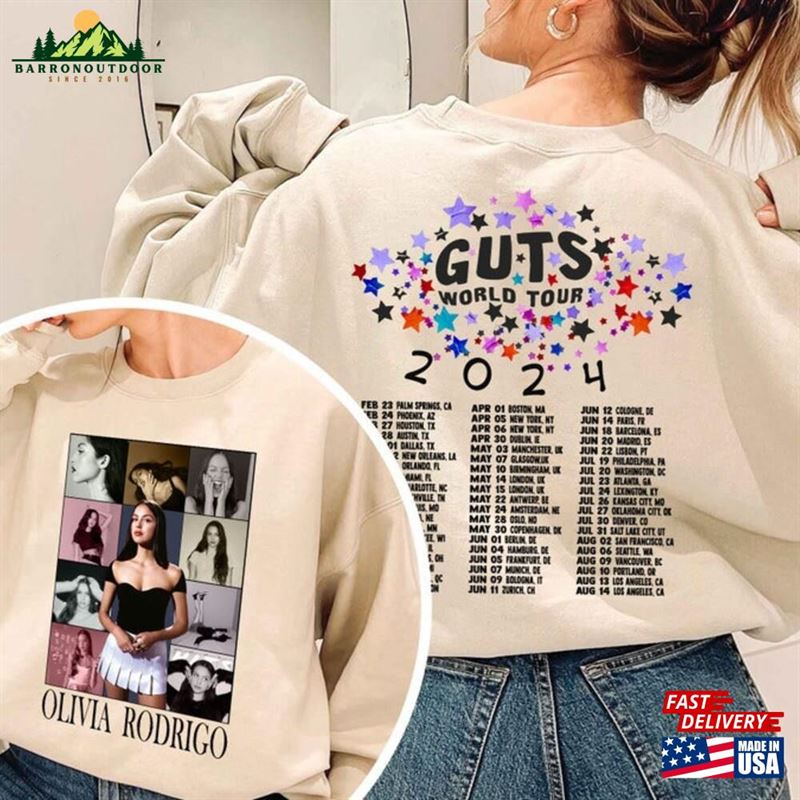 Olivia Rodrigo Guts Shirt Merch Tour 2024 T-Shirt Unisex Olivia Rodrigo Guts Shirt Merch Tour 2024 T-Shirt Unisex