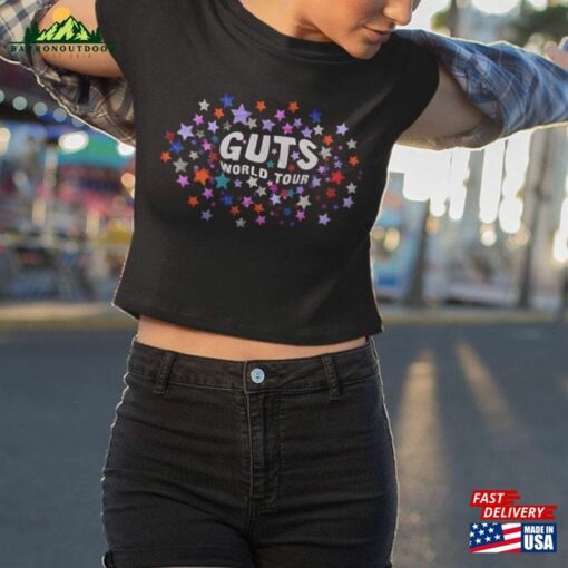 Olivia Rodrigo Guts Tour Flowy Cropped Tee Fan Merch Sweatshirt T-Shirt