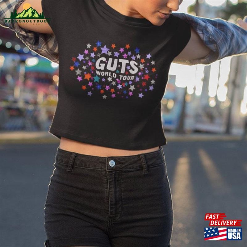 Olivia Rodrigo Guts Tour Flowy Cropped Tee Fan Merch Sweatshirt T-Shirt Olivia Rodrigo Guts Tour Flowy Cropped Tee Fan Merch Sweatshirt T-Shirt