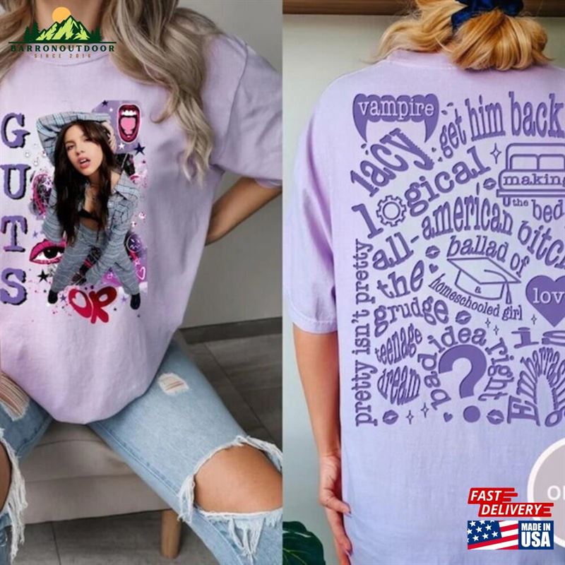 Olivia Rodrigo Guts Tour Track List Shirt Sweatshirt Unisex Classic Olivia Rodrigo Guts Tour Track List Shirt Sweatshirt Unisex Classic