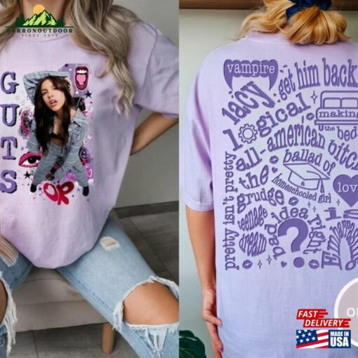 Olivia Rodrigo Guts Tour Track List Shirt Sweatshirt Unisex Classic