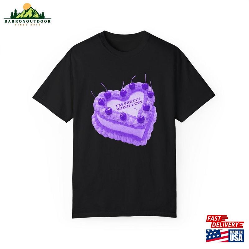 Olivia Rodrigo I'm Pretty When I Cry All American B Tch Cake Shirt Comfy Oversized Cherry Vintage Heart Purple T-Shirt Black Band Tee Sweatshirt Unisex Olivia Rodrigo I'm Pretty When I Cry All American B Tch Cake Shirt Comfy Oversized Cherry Vintage Heart Purple T-Shirt Black Band Tee Sweatshirt Unisex