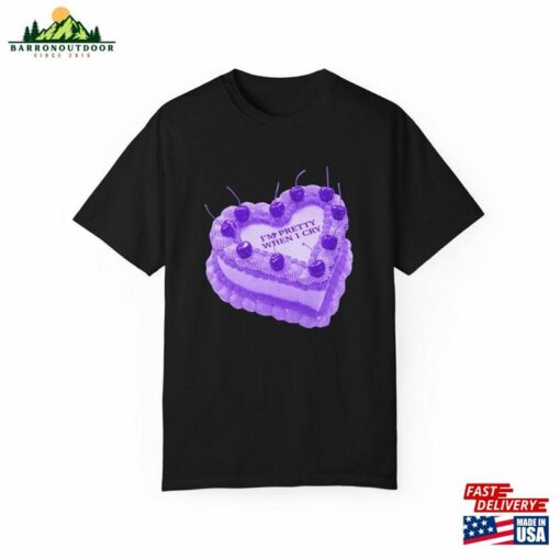 Olivia Rodrigo I’m Pretty When I Cry All American B Tch Cake Shirt Comfy Oversized Cherry Vintage Heart Purple T-Shirt Black Band Tee Sweatshirt Unisex