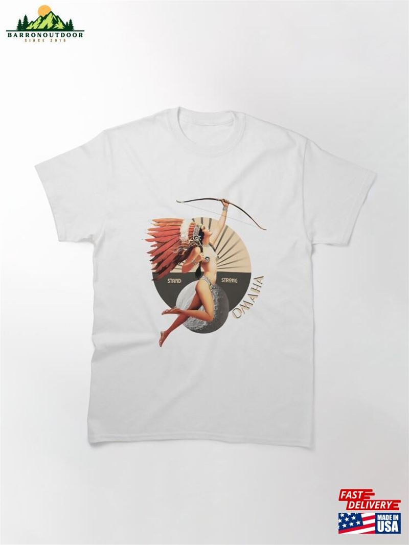 Omaha 1920'S Art Deco Indian Moon Pin Up Girl Retro Stand Strong Classic T-Shirt Hoodie Omaha 1920'S Art Deco Indian Moon Pin Up Girl Retro Stand Strong Classic T-Shirt Hoodie