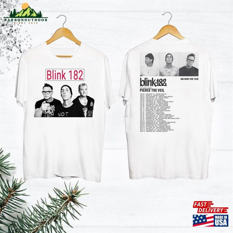 One More Time 2024 Tour Blink 182 Band Shirt Fan Gift World Unisex Classic One More Time 2024 Tour Blink 182 Band Shirt Fan Gift World Unisex Classic